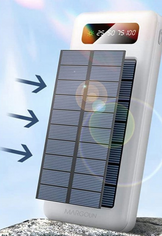  10000mAh Solar Power Bank (White)