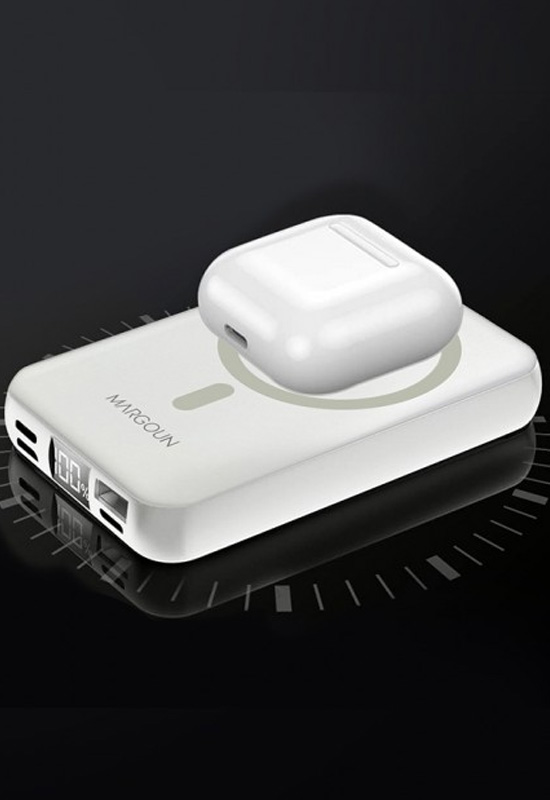 Magnetic Battery Pack 10000mAh Wireless Power Bank (White)